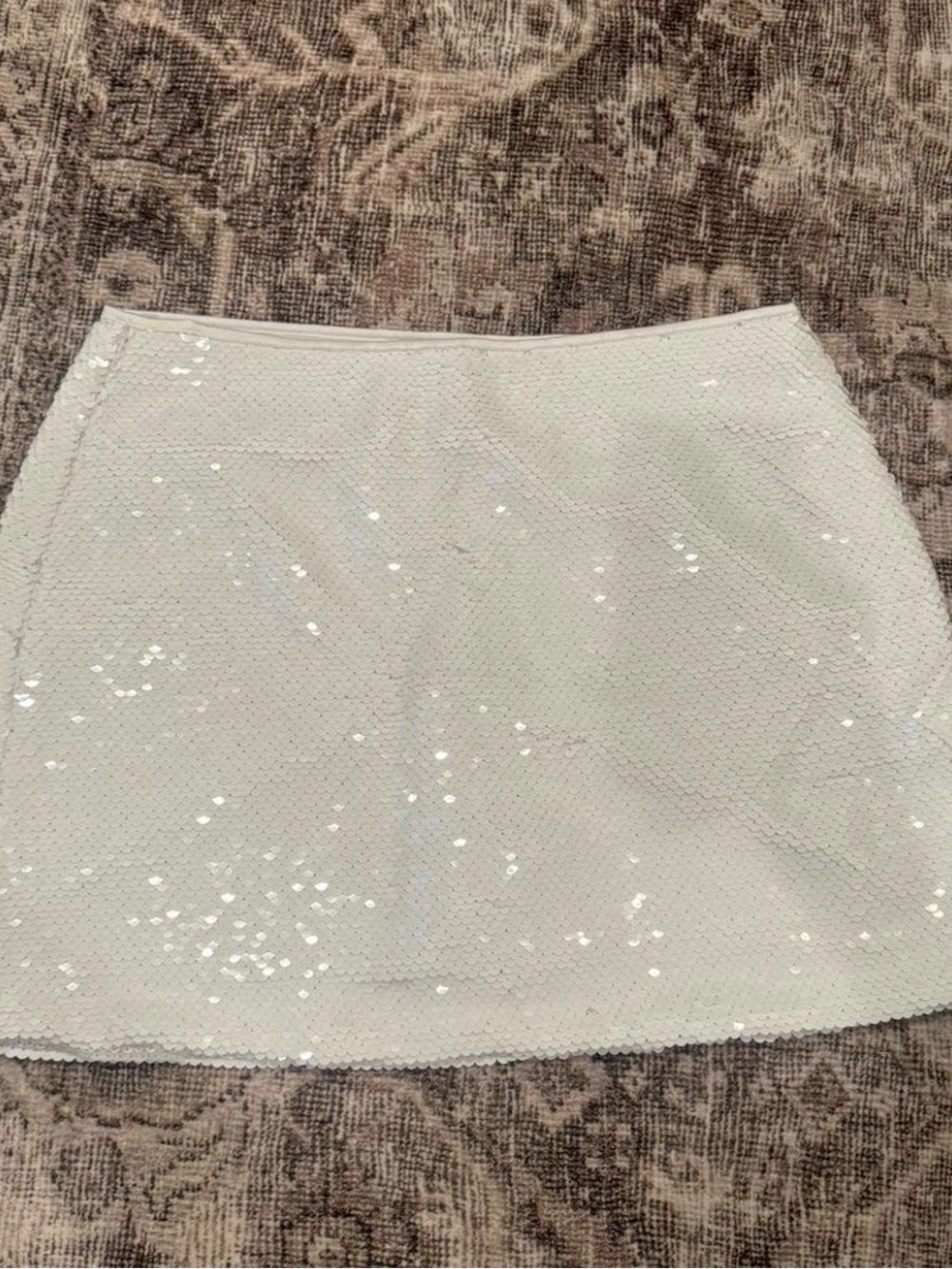 Abercrombie & Fitch White Sequin Mini Skirt